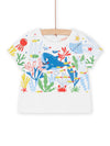 White t-shirt with animal motifs