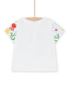 White t-shirt with animal motifs