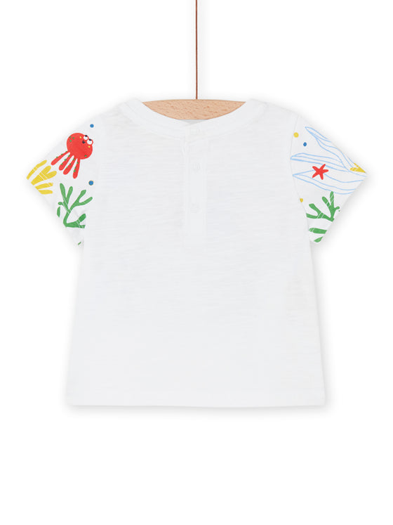 White t-shirt with animal motifs