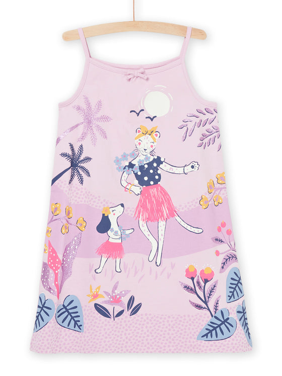 Floral and animal pattern nightgown