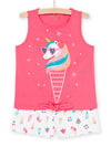 Pyjama set with unicorn patterns and fancy print