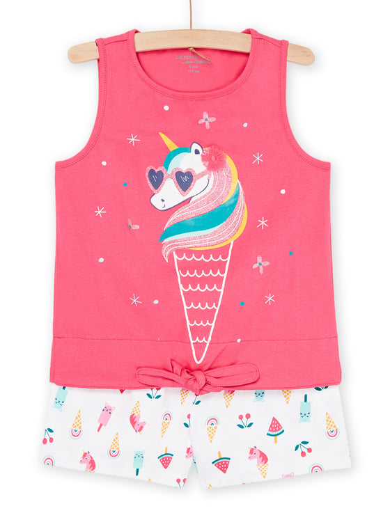 Pyjama set with unicorn patterns and fancy print