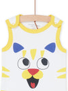 White and yellow sleeveless bodysuit