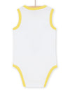 White and yellow sleeveless bodysuit