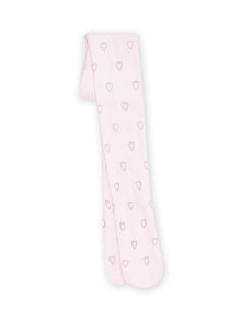  Light pink tights with a heart print