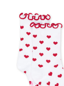  Heart print socks