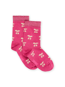  Cherry print socks