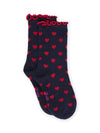 Heart print socks blue