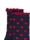 Heart print socks blue