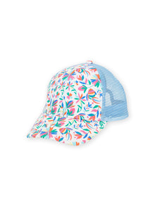  Multicolored cap with floral patterns