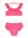 Bright pink 2 piece swimsuit set