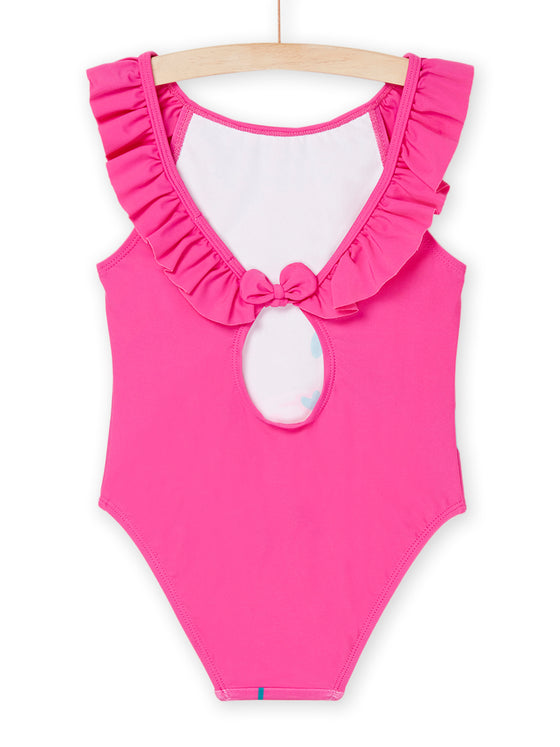 one-piece swimsuit with pink flamingo print