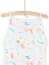 White 1-piece swimsuit with mermaid print