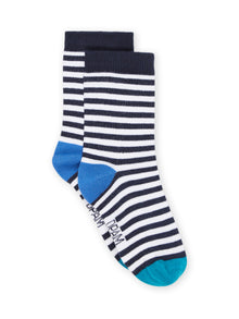  Dark Blue Striped print socks