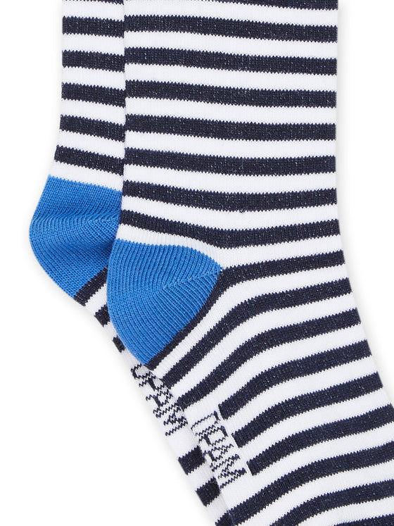 Dark Blue Striped print socks