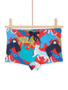  Multicolored jungle print swim shorts