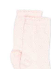  Pale pink heart pattern socks