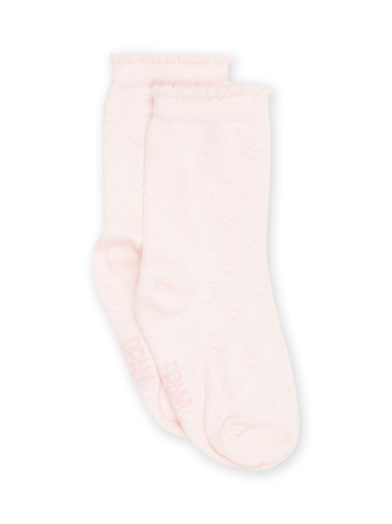 Pale pink heart pattern socks