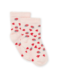  Strawberry and heart print socks