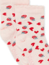 Strawberry and heart print socks