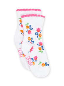  White flower print socks