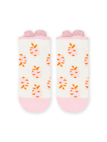  Ecru socks with pineapple print