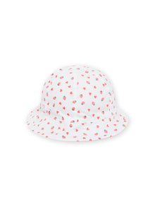  Hat with strawberries and hearts print