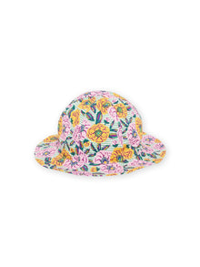  Multicolored hat with floral print