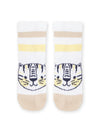 White socks with tiger pattern and stripes