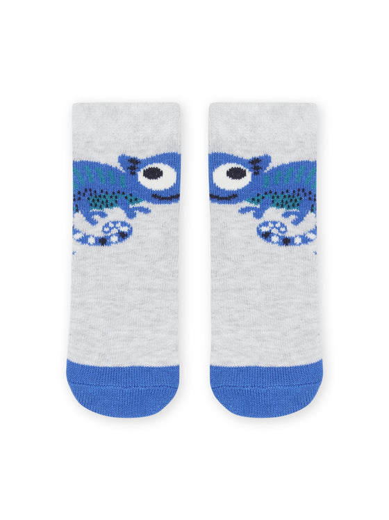 Heather gray socks with chameleon pattern