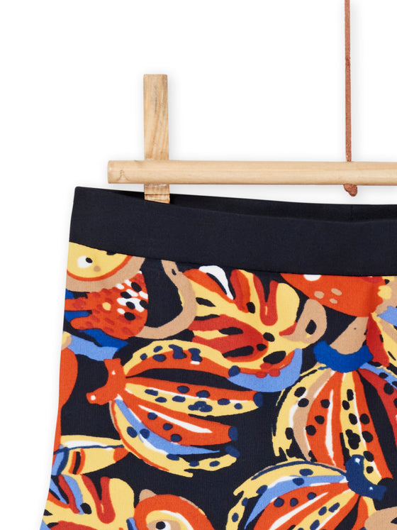 Nocturnal blue swim shorts with fancy print