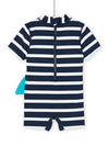 Navy jumpsuit with striped print