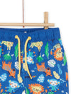 Blue swim shorts with animal print