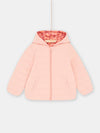 Pink reversible hooded down jacket