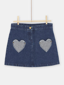  Denim skirt with heartshaped pockets