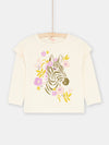 Pale pink t-shirt with glitter zebra