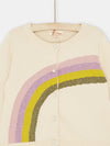 ECRU RAINBOW PATTERN CARDIGAN