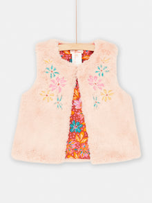  girls pink reversible embroidered cardigan