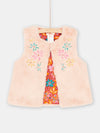 girls pink reversible embroidered cardigan