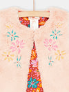 girls pink reversible embroidered cardigan