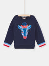 Girl midnight blue giraffe sweatshirt