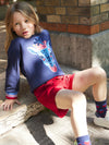 Girl midnight blue giraffe sweatshirt