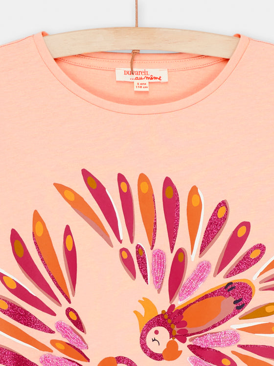 Pink T-shirt with parakeet animation