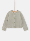 Girl light kaki button cardigan