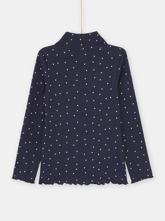 Girl navy blue polka dot print underwear