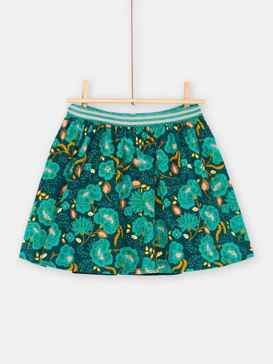 Girl reversible duck blue skirt