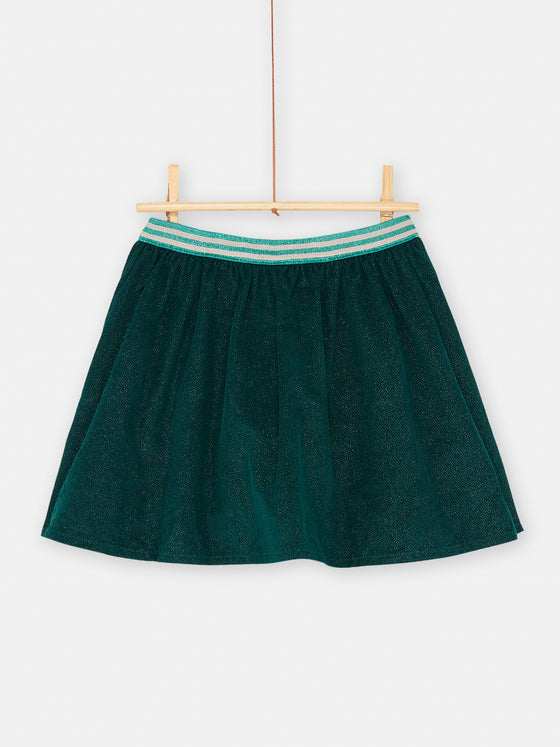 Girl reversible duck blue skirt