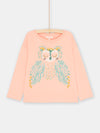 Girl salmon owl T-shirt