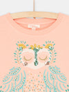 Girl salmon owl T-shirt