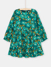 Girl duck blue floral print dress